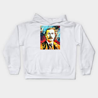 Arthur Conan Doyle Abstract Portrait | Arthur Conan Doyle Artwork 15 Kids Hoodie